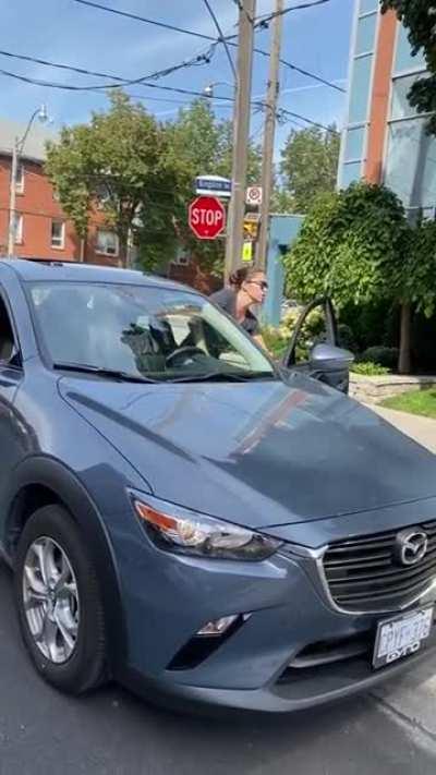 Karen racially profiles Latino as welfare “second class citizen” follows him home and goes full pussypass when called out for racism.