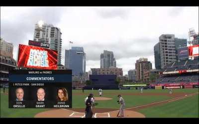 A classic: Don Orsillo gives the Padres weather report