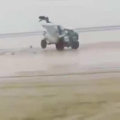 What could go wrong drifting on wet sand!