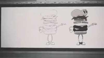 Jumping cheeseburger, mister. Bunzo. 16 frames at 30 fps.