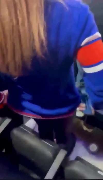 Doing this at a hockey game