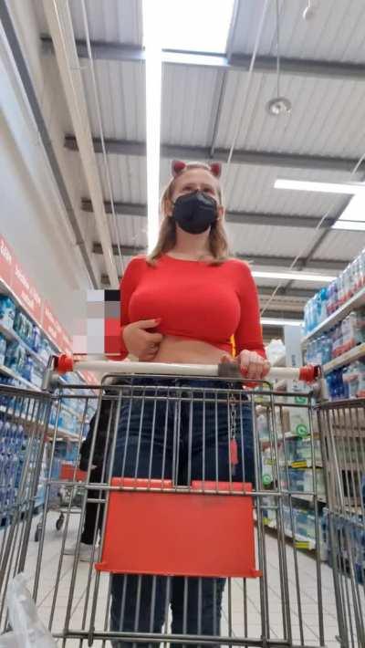 I was looking for a healthy juice in a hypermarket. Would you expect something so healthy and so big to pop out from under the blouse? I was having a really good time. Do you like this size?