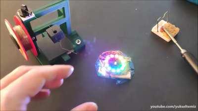 I made an indoor hockey game for my son using Arduino and 3D printing. The puck gives light and sound effects depending on the acceleration.