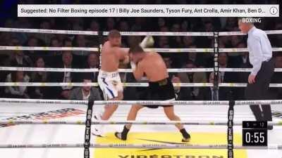 Billy Joe Saunders taunting david lemieux after his miss.