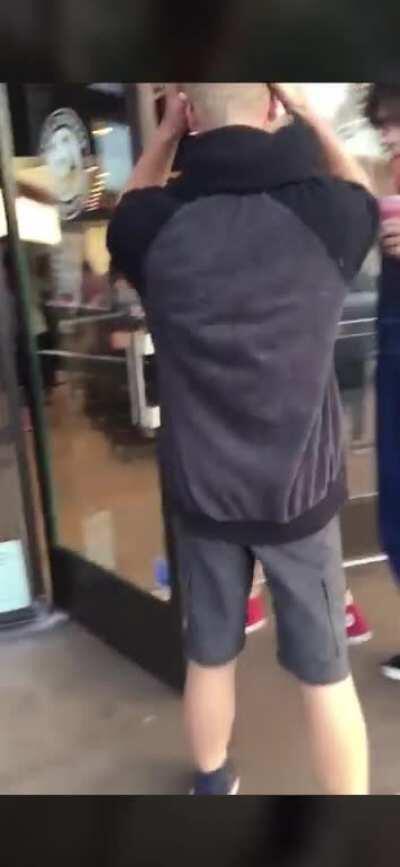 Her boyfriend is literally right there