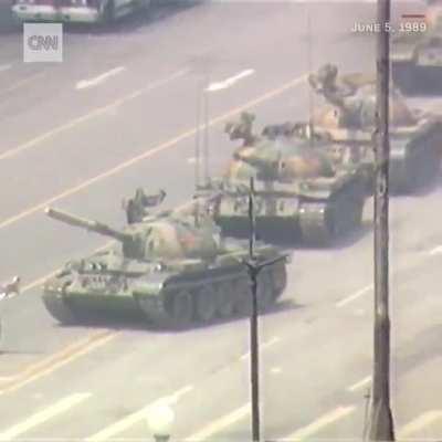 34 years ago, on June 4, 1989. The “tank man” at Tiananmen Square, China
