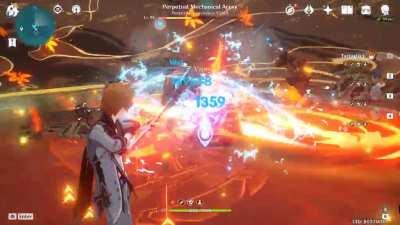 I tried slapping my future Ganyu's artifacts on Childe