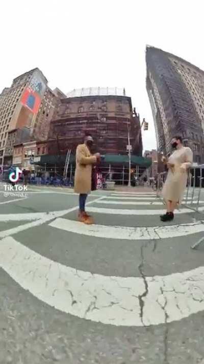 Blading through a group of city pigeons in slow-mo