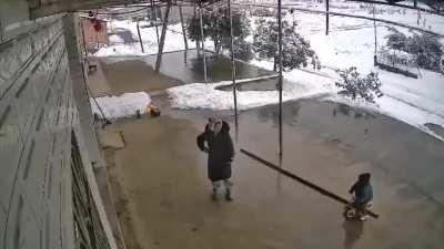 Child takes down load bearing beam