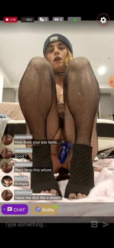 Sissy Slut Riding Dildo for Cam Audience