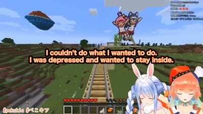 I cried when Kiara talked about her past in last Minecraft collab with Pekora. I subtitled.