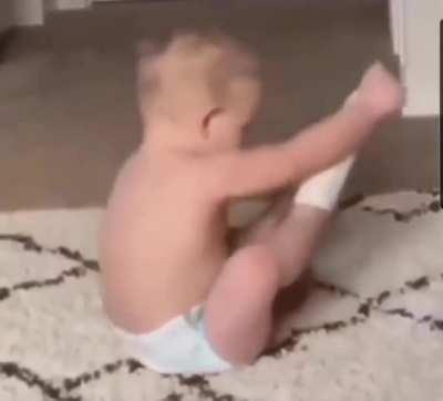 Baby runs out patience for socks