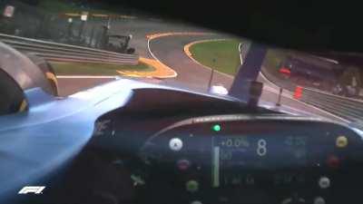 Alonso's helmet camera - Eau Rouge / Raidillon