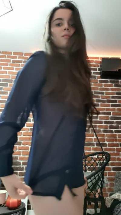 This see-through shirt is all that stands between us. Wanna take it off?