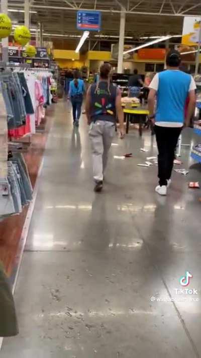 Lady has a destructive meltdown at Walmart