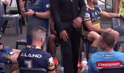 Kane Evans post match handshakes