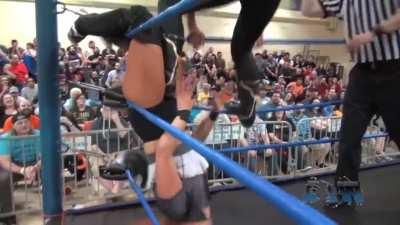 Veda Scott punished in a tree of woe by Mickie James