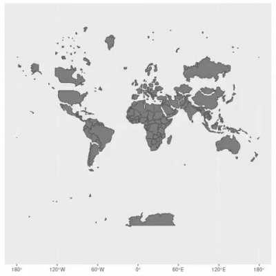 How the Mercator projection distorts the true size of various land masses