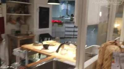 Risky fuck at Ikea with people walking by! (LucaWMia)