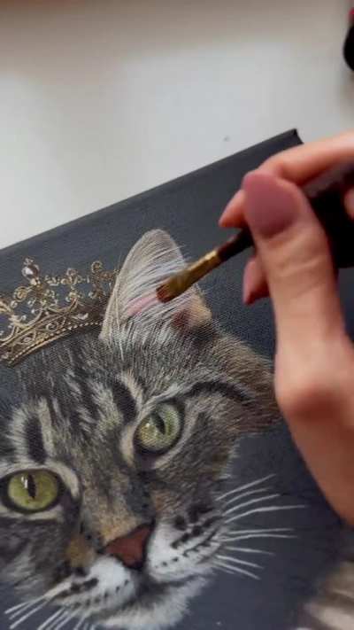 A small tribute to a beloved kitty… acrylic painting made for someone