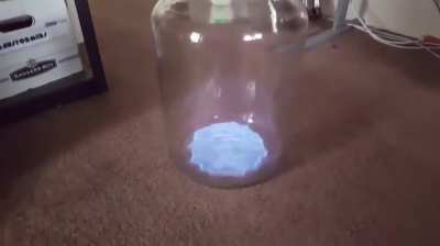 alcohol vapor in a jar
