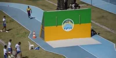 This obstacle course for the military pentathlon in the Brazilian army looks like a real life video