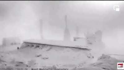 Mt Washington today. -107°f and 127mph winds.