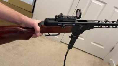 More work on the GBB PPSH-41. Now running on external air in preparation to begin work on the drum mag.