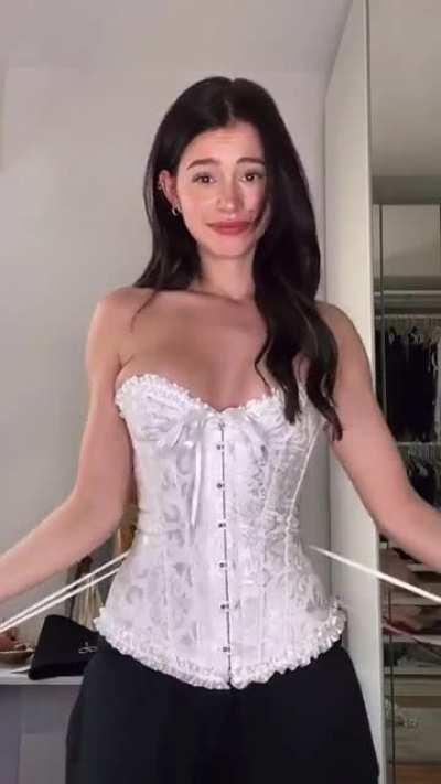 Lea wearing a Corset