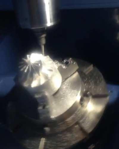 A little bit of blade cutting on the Matsuura MX520