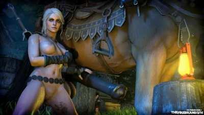 Ciri and a Horse [The Witcher 3](The Firebrand)
