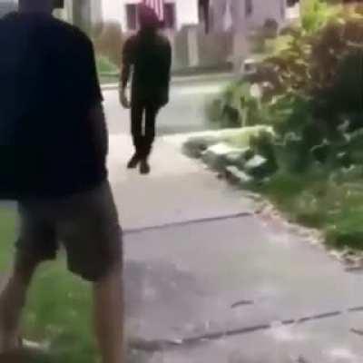 Simple knockout and then he went way too far at the end