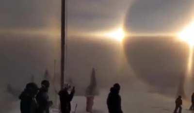 This is a solar parhelion, also known as a sun dog