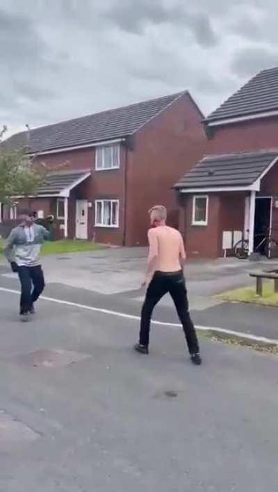 Threatening someone with a machete