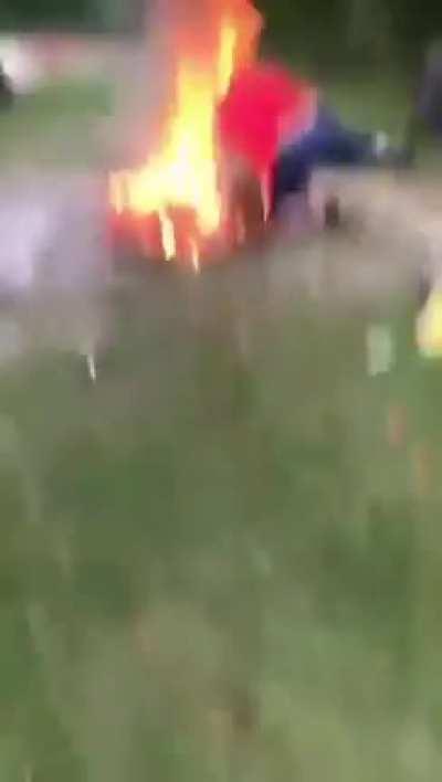 Performing gymnastics on fire to get women’s attention