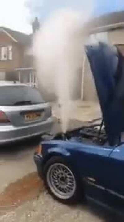 to cool down the hot radiator