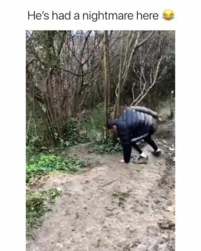 Wearing the wrong shoes on a slippery mountain