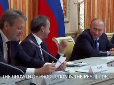 Putin laughs at his minister for suggesting to export pork to Muslim countries