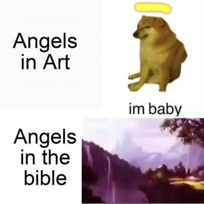 Angels in art vs angels in the Bible