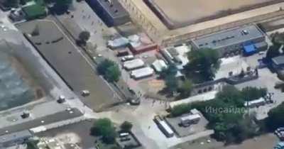 Near the Zaporozhye nuclear power plant, using a kamikaze drone, Ukrainians attacked a tent camp and enemy equipment, in particular, vehicles with anti-aircraft guns and BM-21 