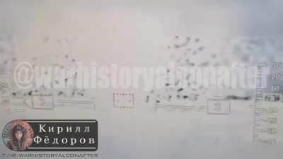 RU POV: Archival footage from the Belgorod incursions of the Mi-28NM crew that passed away today destroying multiple RDK vehicles with the Vikhr ATGM