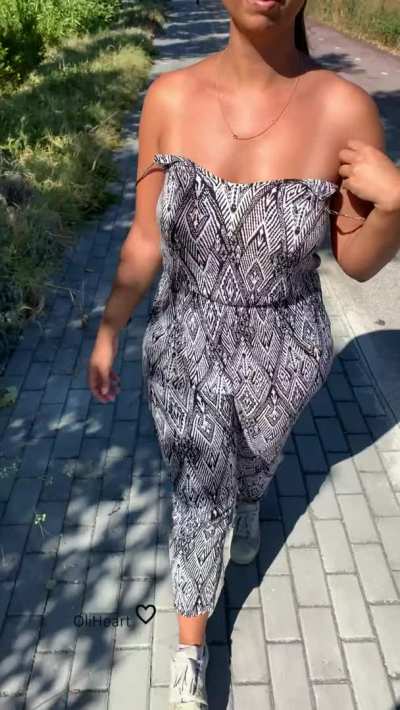 Flashing my tits is a must when I'm in the woods
