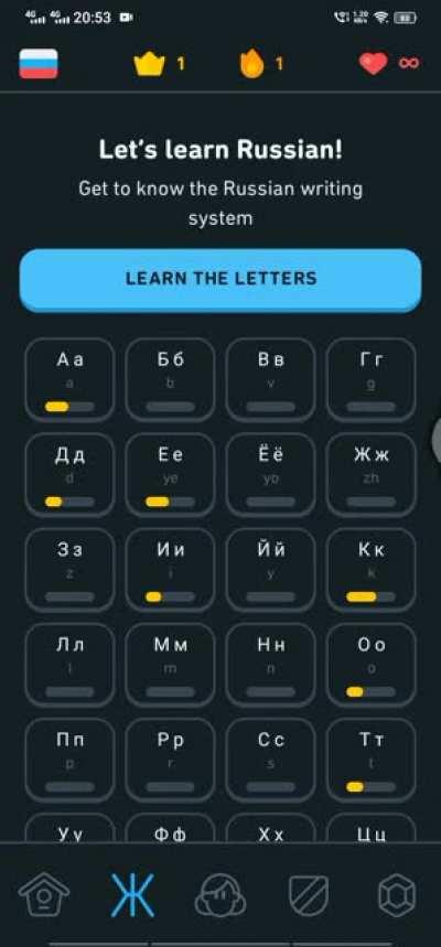 So I tried to learn Russian in Duolingo...