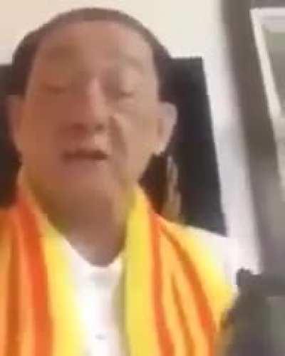 A angry old chinese man.