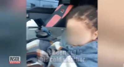 Baby wondering in the freezing cold saved by doordash driver. 🥶🙏