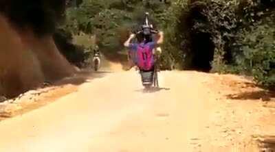 Idiot on bike !