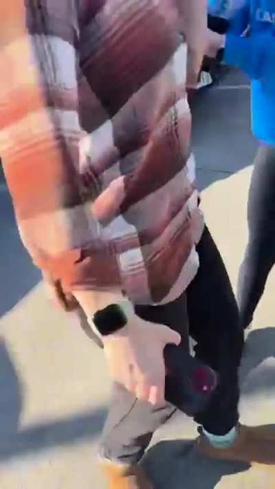 Crazy lady assaults camera girl after road rage incident 