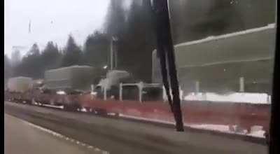 Slovakia to Ukraine by rail transport of the S-300PMU air defense division of Soviet production.