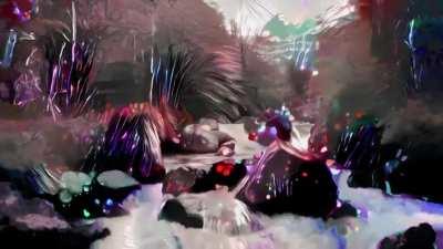 Transfered various styles to a video and blended them together