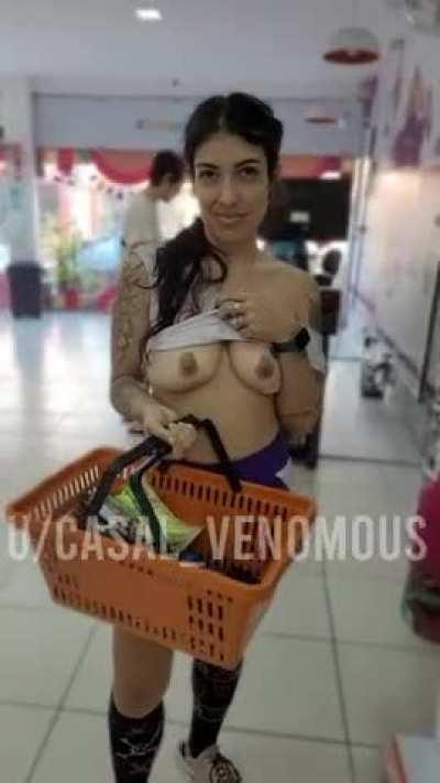 I bought some ice cream and flashed some boobs!